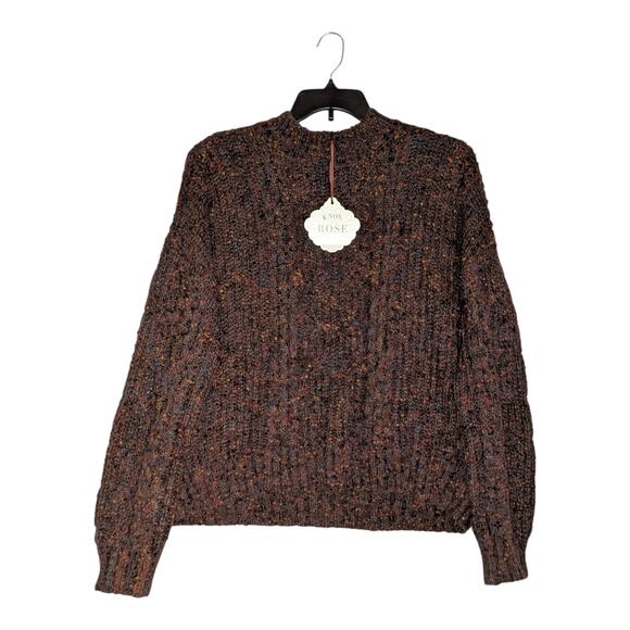 Knox Rose Sweater Chunky Knit Brown Blue Red Orange Long Sleeve High Neck - Picture 6 of 8